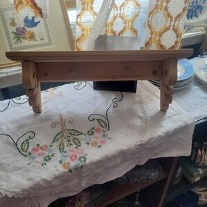 Wooden Handcrafted Decorative Shelf With Hooks
